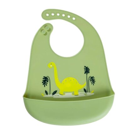Mixcover Baby Silicone Bib Green Dino 32x23cm