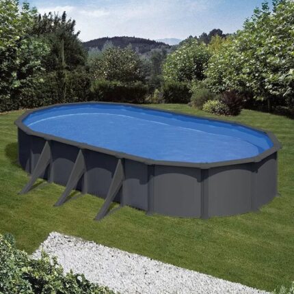 Gre Juni Oval Anthracite Steel Above-Ground Pool