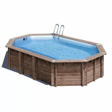 Gre Sunbay Macadamia Elongated Octagonal Wooden Swimming Pool 6.32 x 3.55 x 1.30m